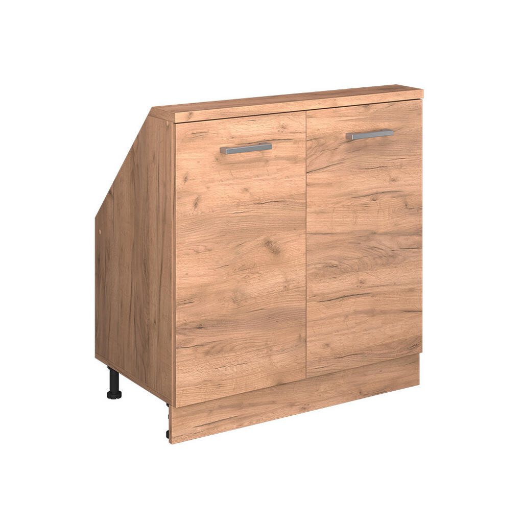 Vicco KUCHYŇSKÁ SKŘÍŇKA POD ŠIKMOU STŘECHU R-Line Zlatý mocný dub 80 cm se 2 dvířky