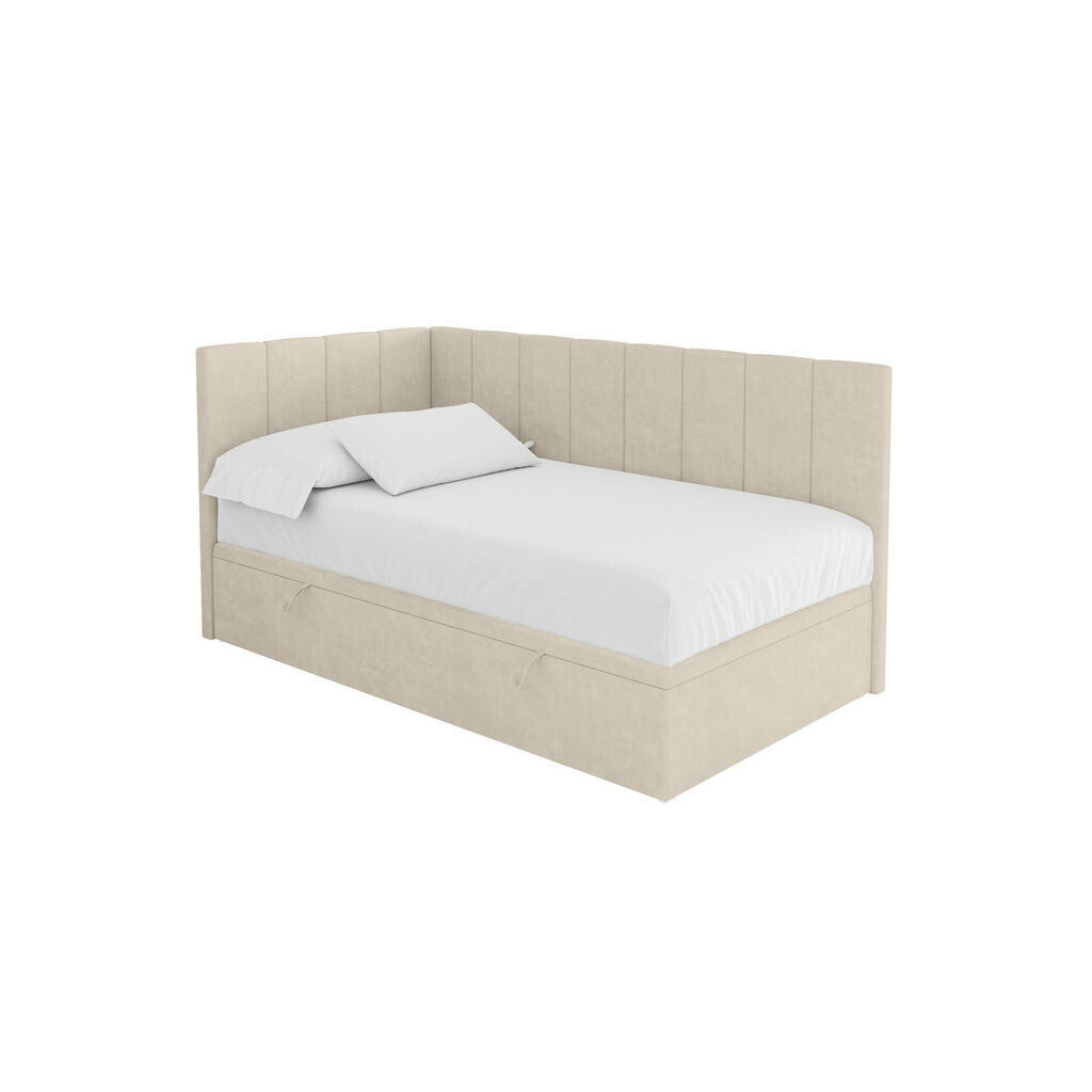 ALTDECOR JEDNOLŮŽKOVÁ POSTEL pro mládež s úložným prostorem vpravo, s matrací - LOVY 80x200 béžová