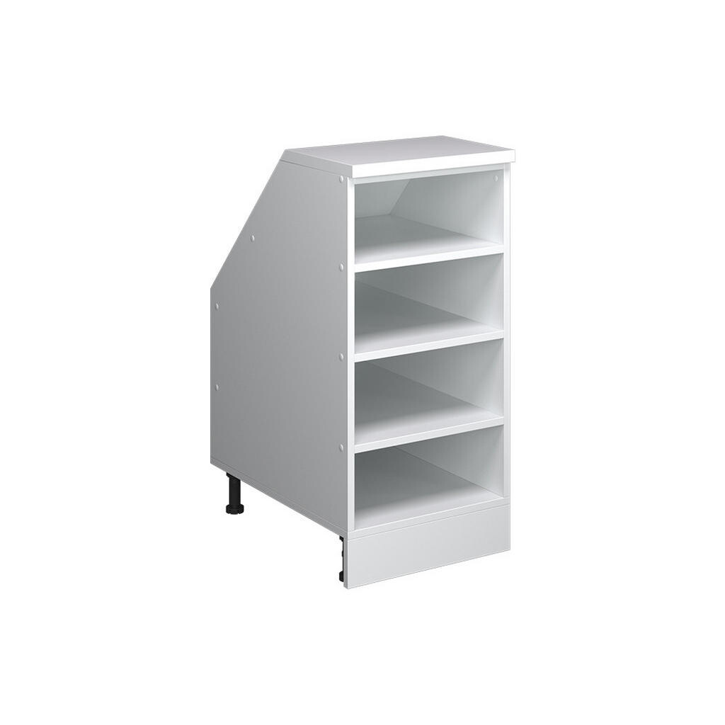 Vicco KUCHYŇSKÁ SKŘÍŇKA POD ŠIKMOU STŘECHU R-Line Bílá 40 cm se 4 přihrádkami, korpus skříně hloubka 60 cm