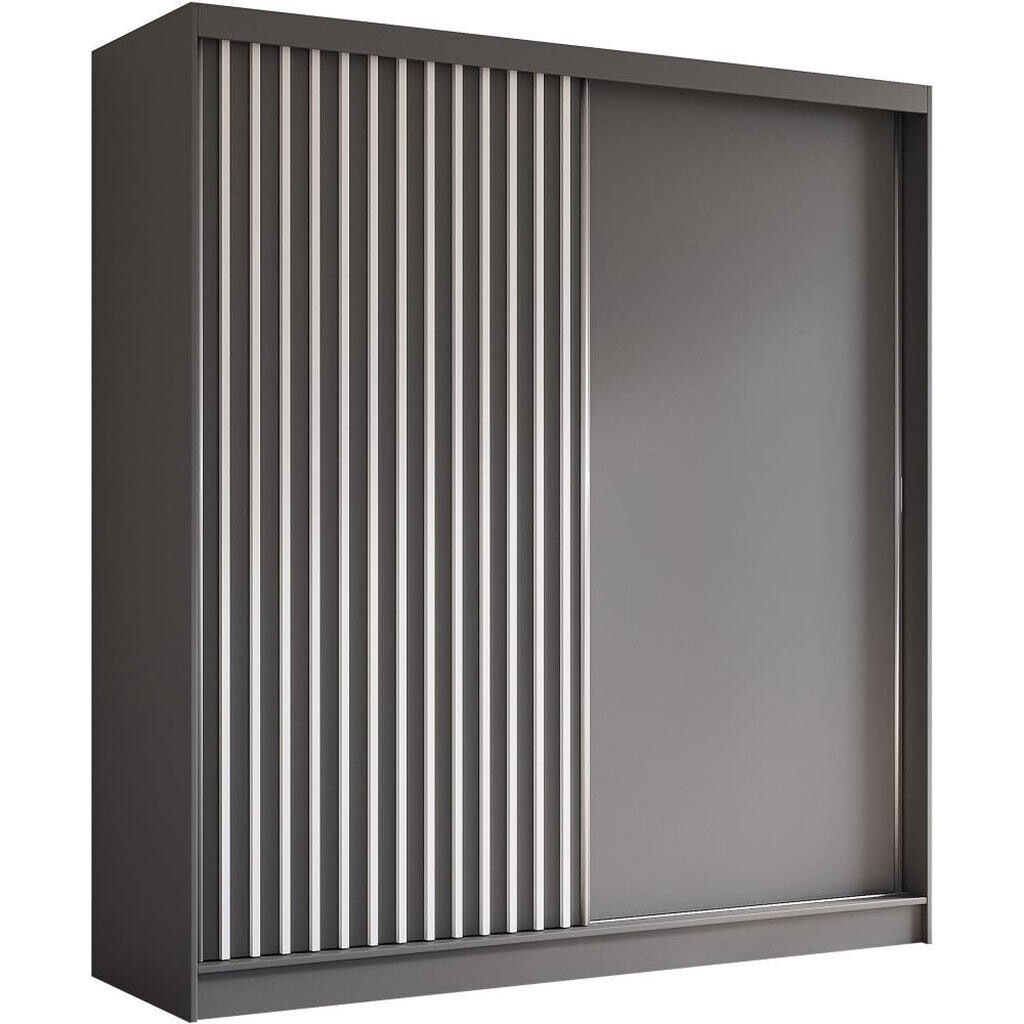 Beautysofa SKŘÍŇ s posuvnými dveřmi Helios 200/216/61 šedá + bílá se zásuvkami