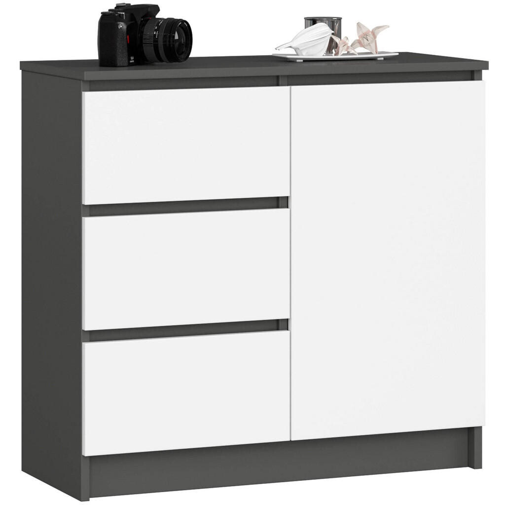 RAUMHIRSCH FURNITURE KOMODA grafitově šedá, bílá 77/80/35