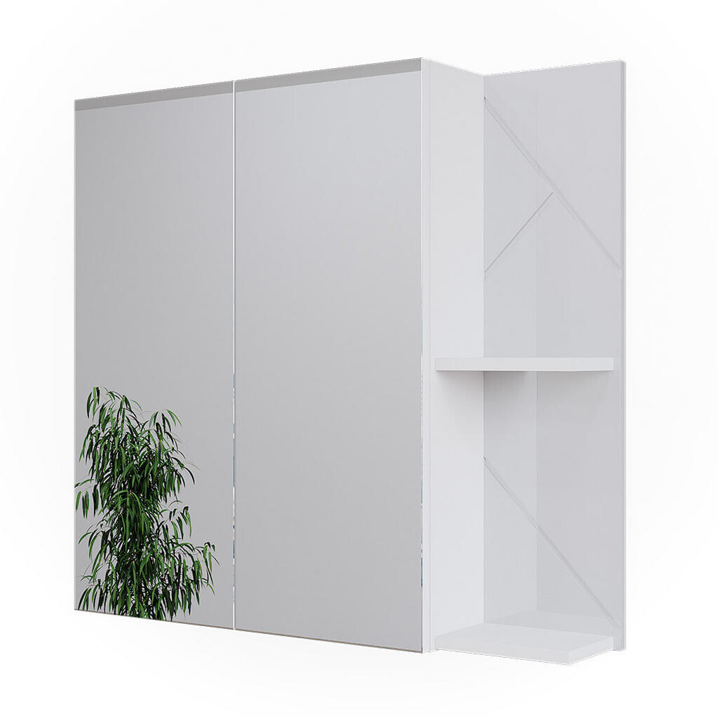 Vicco KOUPELNOVÁ SKŘÍŇKA SE ZRCADLEM Irma Bílá/bílý vysoký lesk 80 x 75 cm