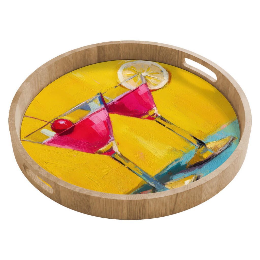 OnlyWow SERVÍROVACÍ PODNOS Sklenice - Koktejl - Citron - Třešeň 50x50 cm