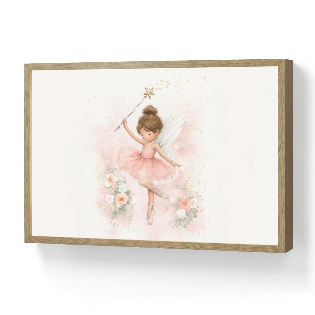 OnlyWow NÁSTĚNNÁ LAMPA S AKUMULÁTOREM Baletka - Víla - Květiny - Růžová 60x40 cm