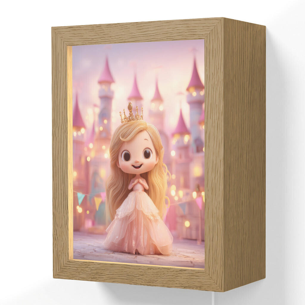 OnlyWow NÁSTĚNNÁ LAMPA Princezna - Růžová - Zámek 15x20 cm