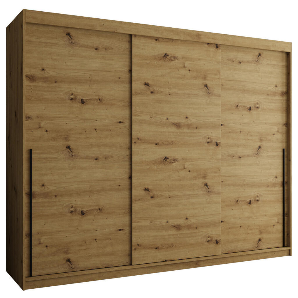 Home Collective ŠATNÍ SKŘÍŇ S POSUVNÝMI DVEŘMI 250 cm šířka, Artisan s černým úchytem
