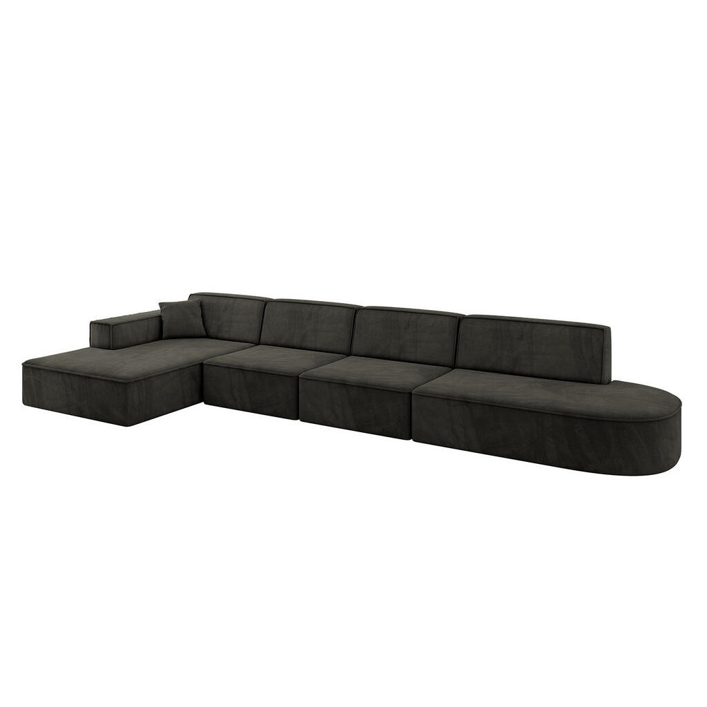 ALTDECOR ROHOVÁ SEDAČKA s otomanem vlevo IREA-L3-v4 – 412 × 165 × 77 cm, černá