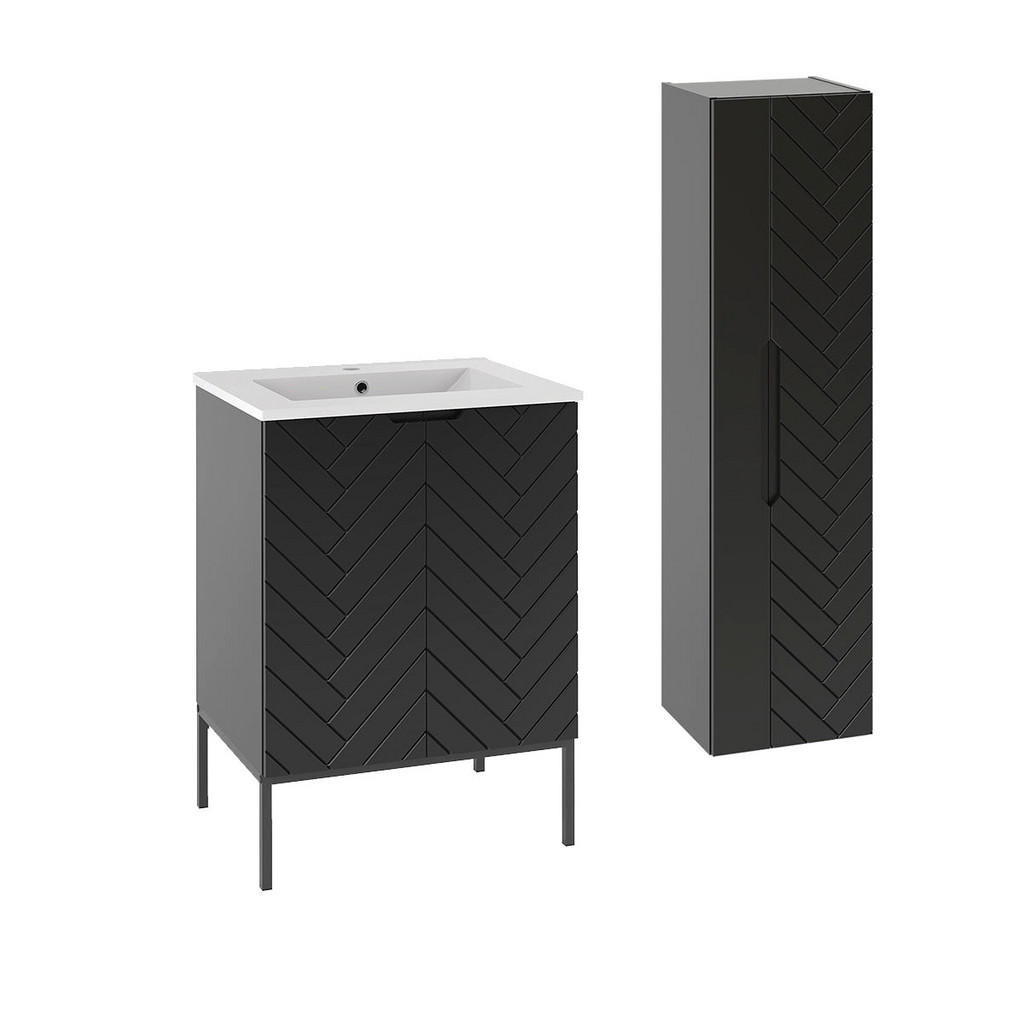 Petits-meubles KOUPELNOVÝ NÁBYTEK 60cm Daria 2er-Set Černá