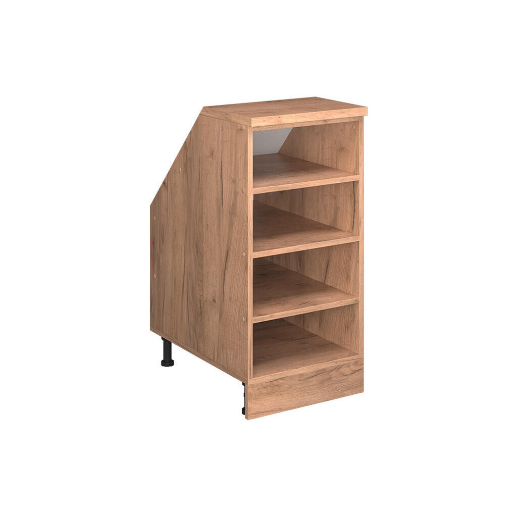 Vicco KUCHYŇSKÁ SKŘÍŇKA POD ŠIKMOU STŘECHU R-Line Zlatý mocný dub 40 cm se 4 přihrádkami, korpus skříně hloubka 60 cm
