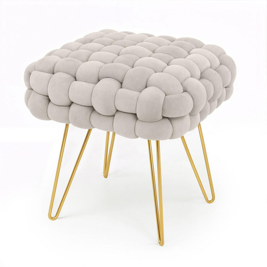 RAUMHIRSCH FURNITURE ČALOUNĚNÁ STOLIČKA s ocelovými nohami, krémová 38/42/38