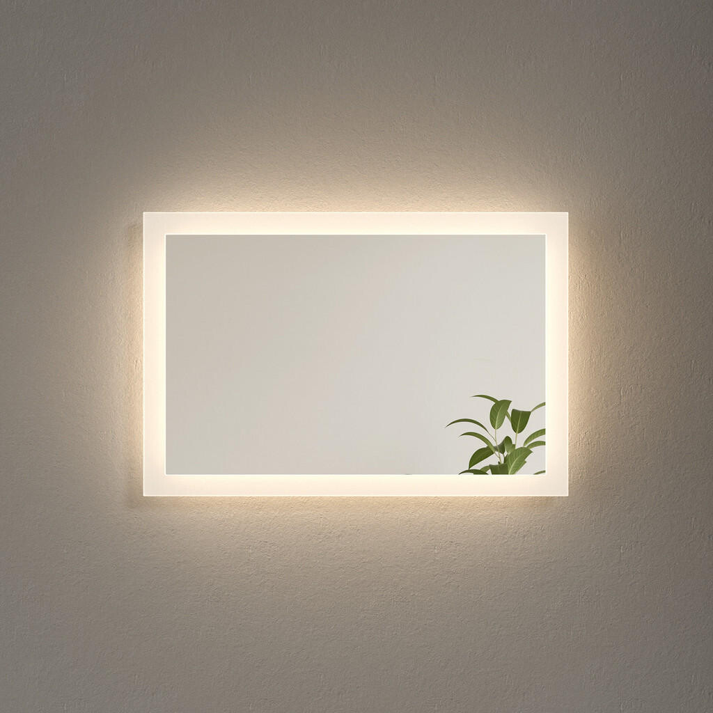 EMKE KOUPELNOVÉ ZRCADLO s ekologickým stříbrným osvětlením 60/40 cm
