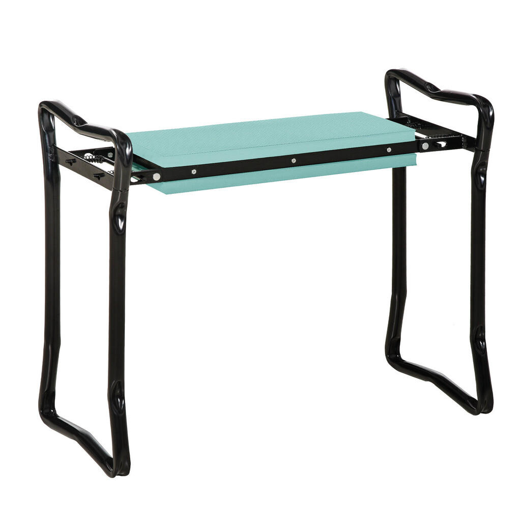 Outsunny LAVIČKA NA KOLENA pro zahradní práce do 150 kg EVA pěna ocel tmavě zelená 58 x 28 x 49 cm