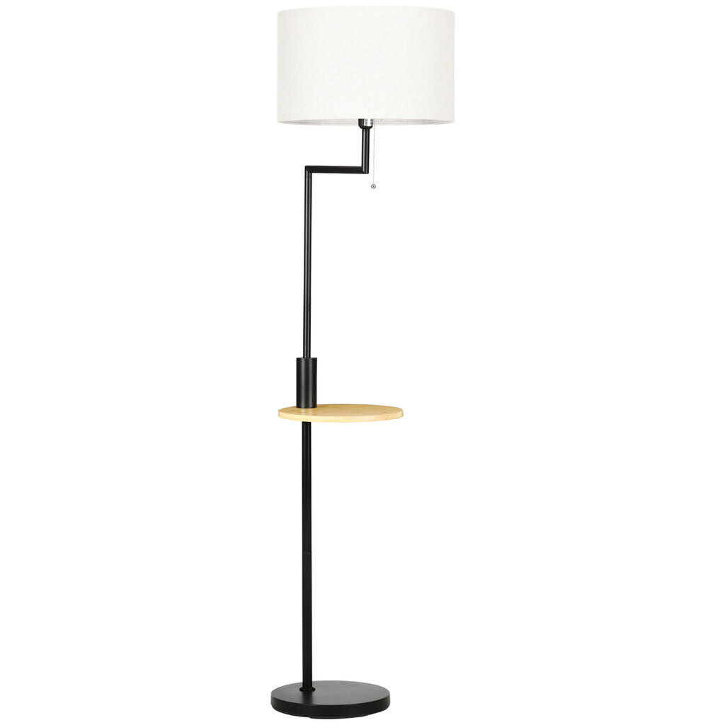 HOMCOM STOJACÍ LAMPY, stojací lampa s odkládací plochou, 40 W stojací lampa s USB portem, krémová