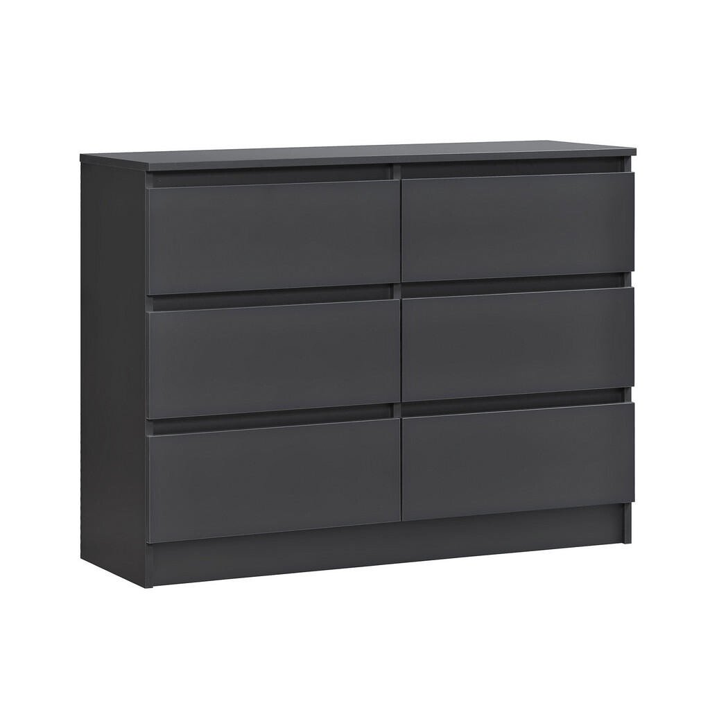 Home Collective KOMODA se 6 zásuvkami, šířka 95 cm, v antracitové barvě