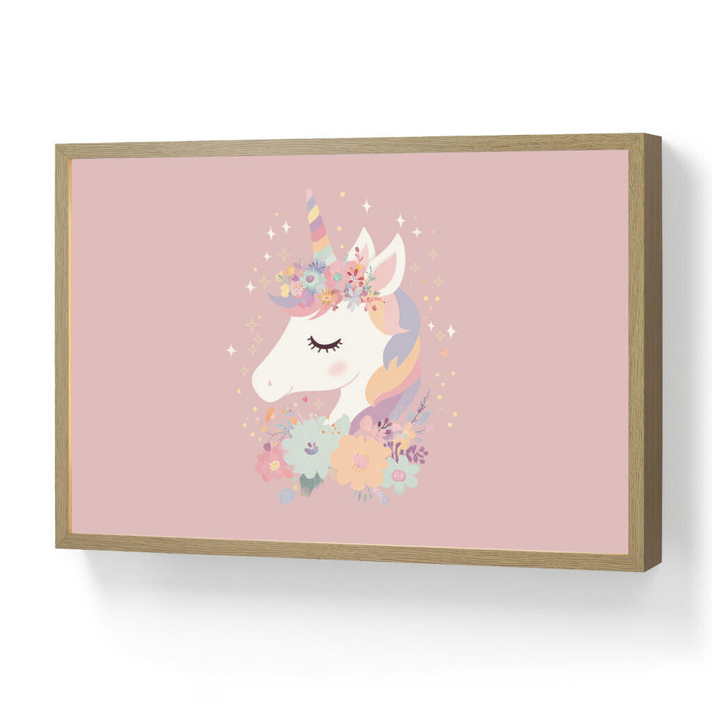 OnlyWow DOBÍJECÍ NOČNÍ LAMPIČKA Jednorožec - růžová - květiny 60x40 cm