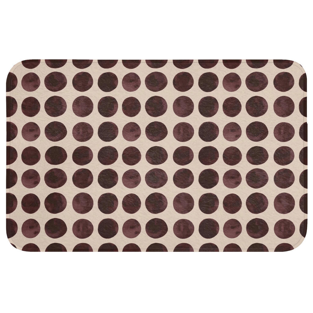 OnlyWow KOUPELNOVÁ PŘEDLOŽKA Puntíky - Vzor - Hnědý 80x50 cm