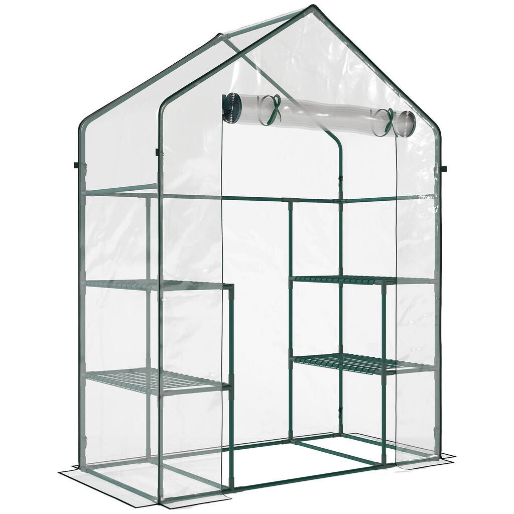 Outsunny FOLIOVÝ SKLENÍK, průhledný, kov, PVC