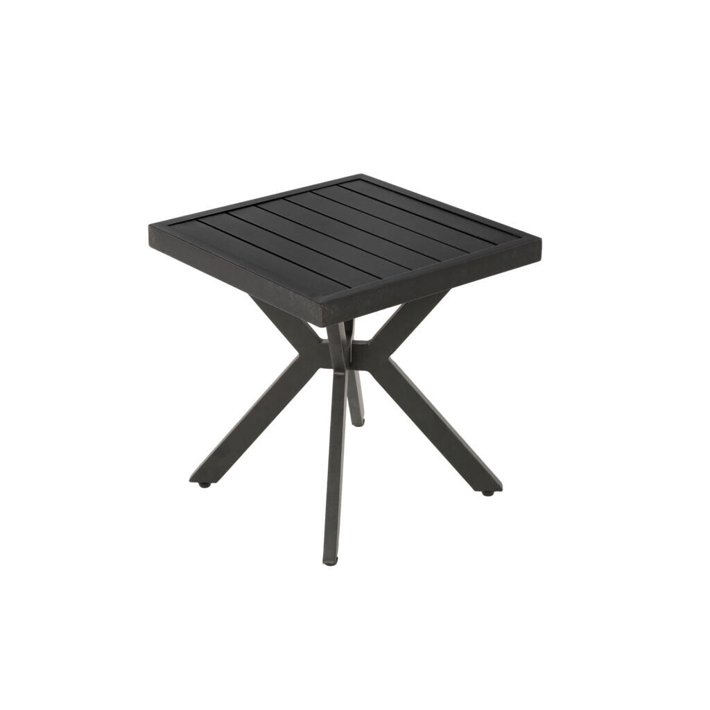 OKWISH BOČNÍ stolek 45/45/47 cm tmavě hnědý z hliníku s odolným povrchem