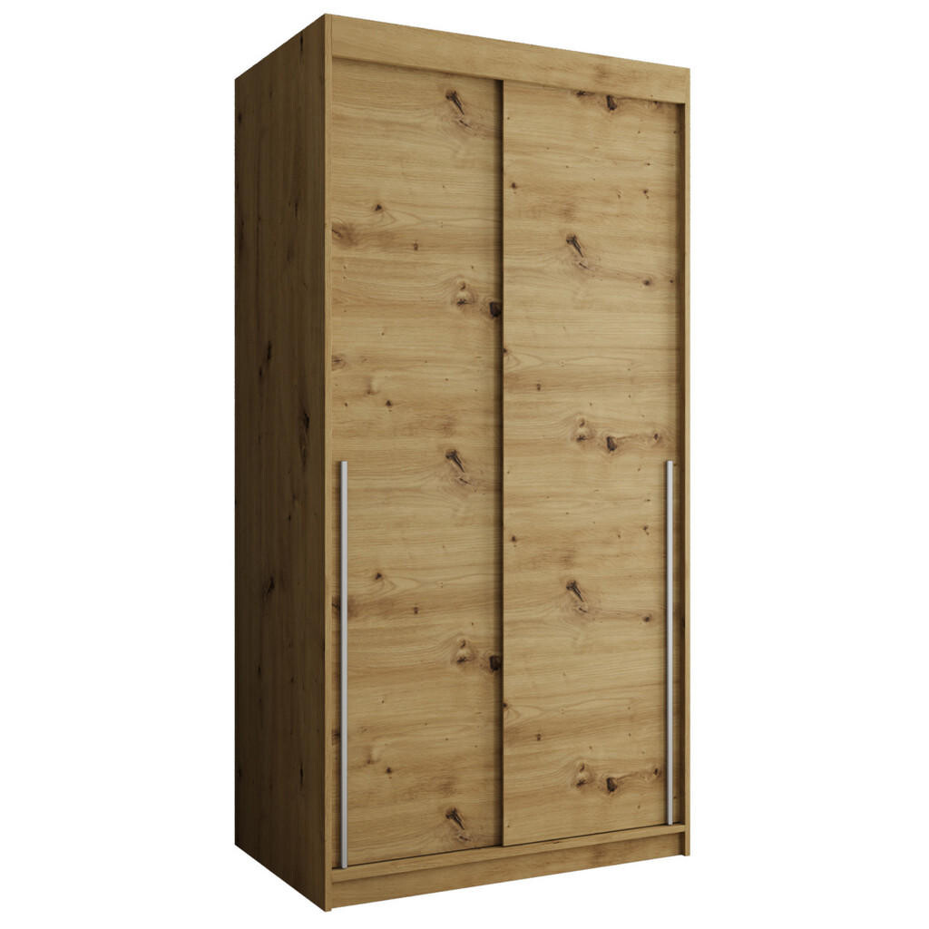 Home Collective ŠATNÍ SKŘÍŇ S POSUVNÝMI DVEŘMI 100 cm šířka, Artisan se stříbrným úchytem