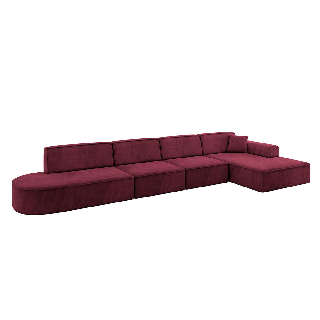 ALTDECOR ROHOVÁ SEDACÍ SOUPRAVA s otomanem vpravo IREA-L3-v3 – 412 x 165 x 77 cm, bordó
