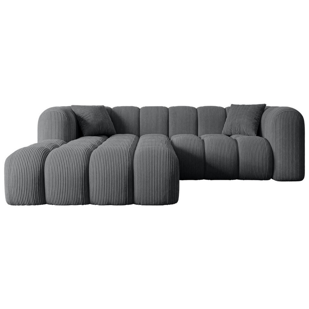 ALTDECOR ROHOVÁ SEDACÍ SOUPRAVA s otomanem vlevo OLEA-L1 – 231 × 173 × 74 cm tmavě šedá