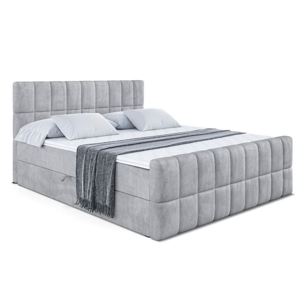 ALTDECOR AMERICKÁ postel MIAMI-Z – 140 × 200 cm – H3 – světle šedá