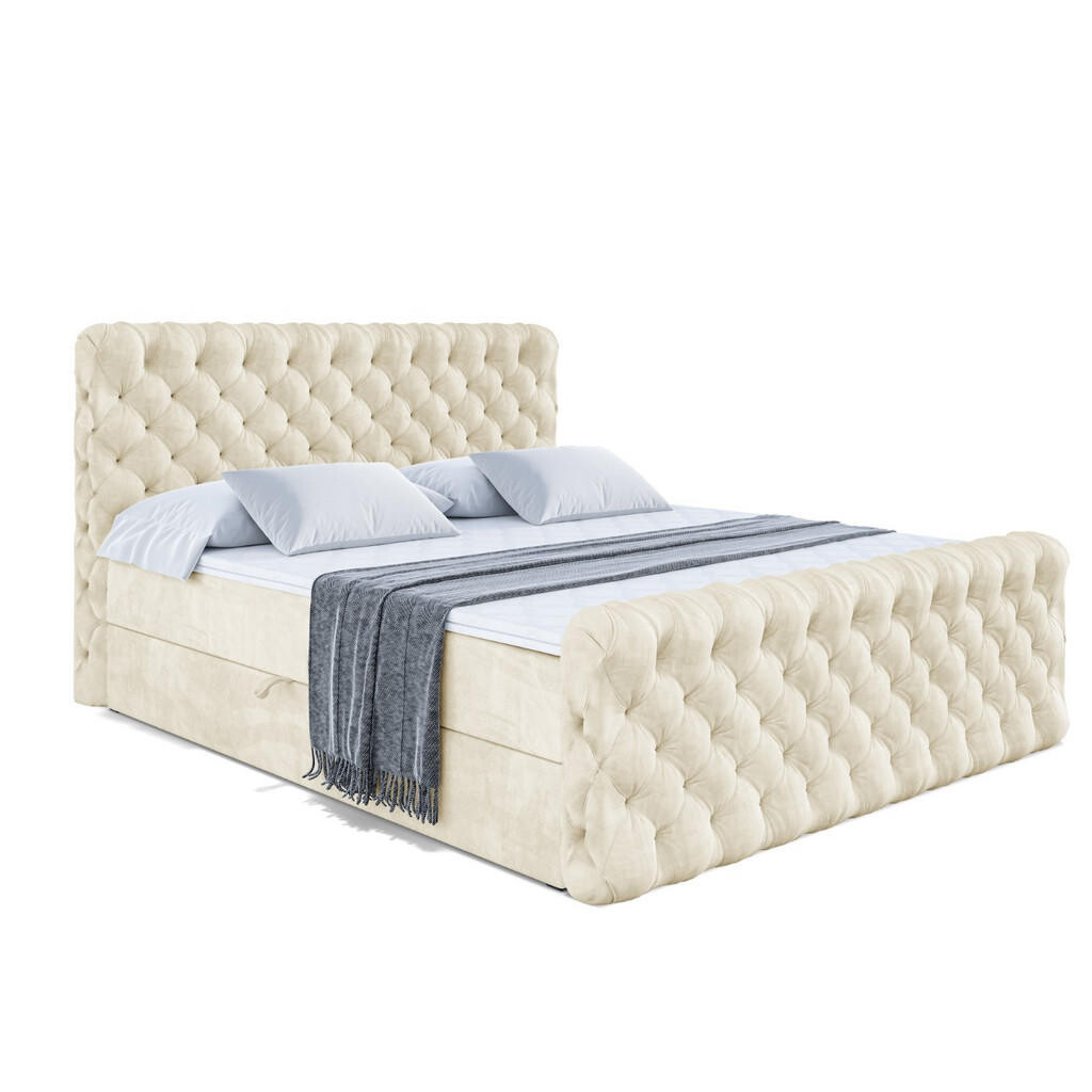 ALTDECOR AMERICKÁ postel BOXI8-Z – 120 × 200 cm – H3 – béžová