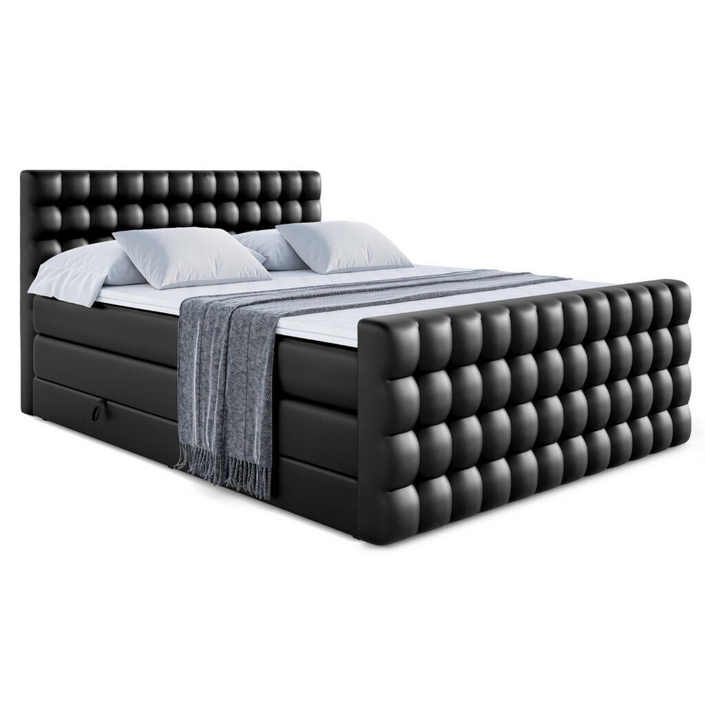 ALTDECOR POSTEL boxspring VIONE-Z KING – 140 x 200 – H3/H4 – vysoce lesklá černá