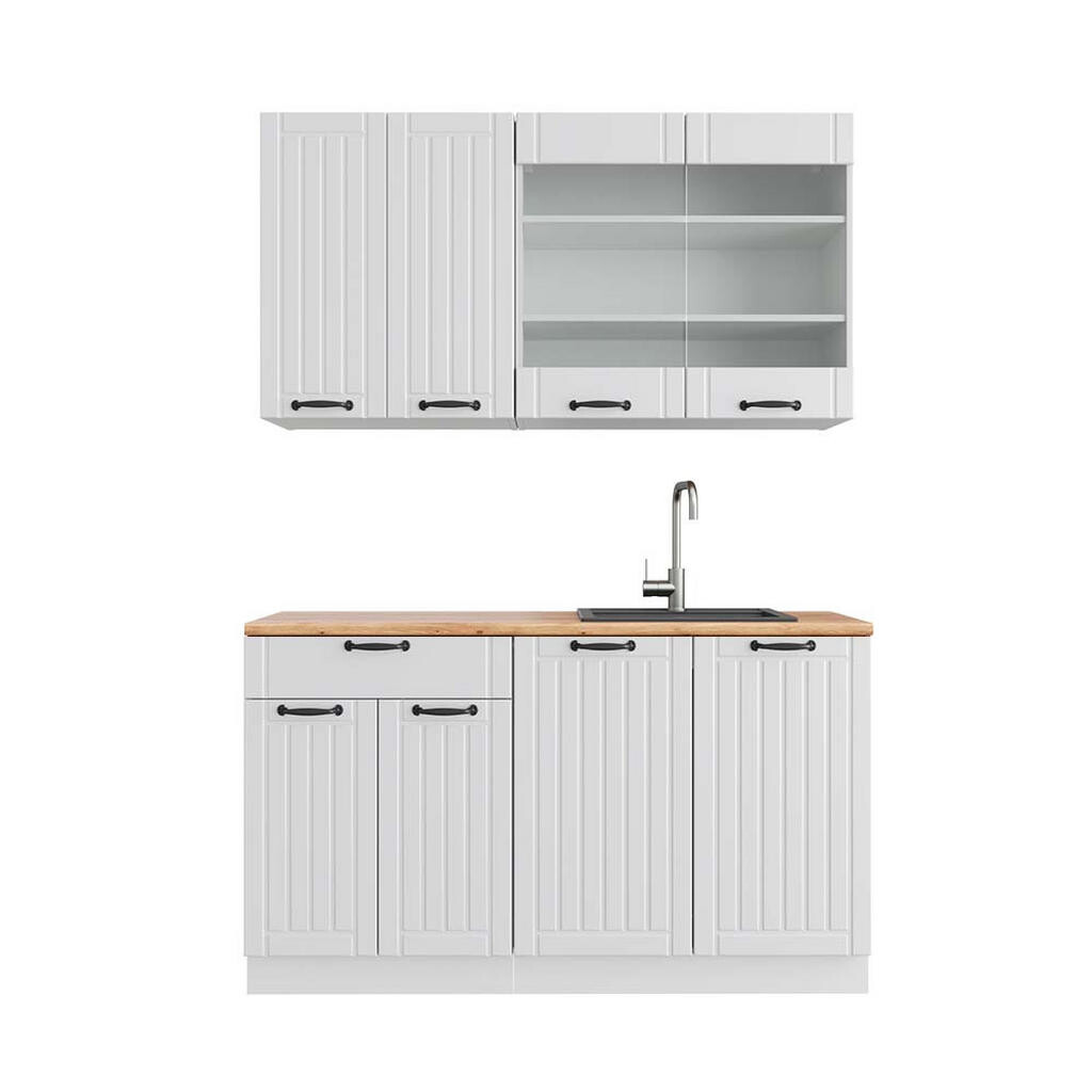 Vicco JEDNOTKOVÁ KUCHYNĚ Fame-Line Bílý venkovský dům/bílá 140 cm , PD Dub