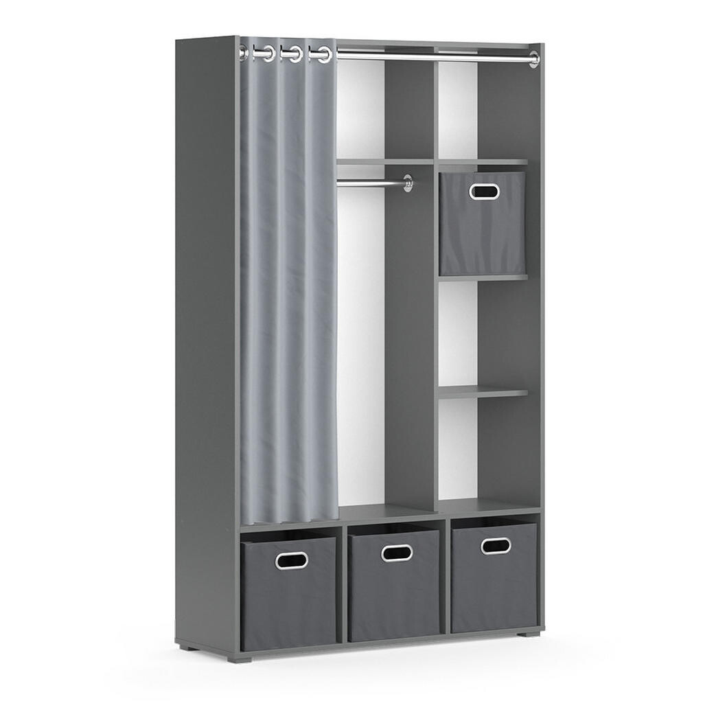 Vicco ŠATNÍ SKŘÍŇ Luigi Šedá 38 x 178.1 cm Se skládacími boxy (šedé)