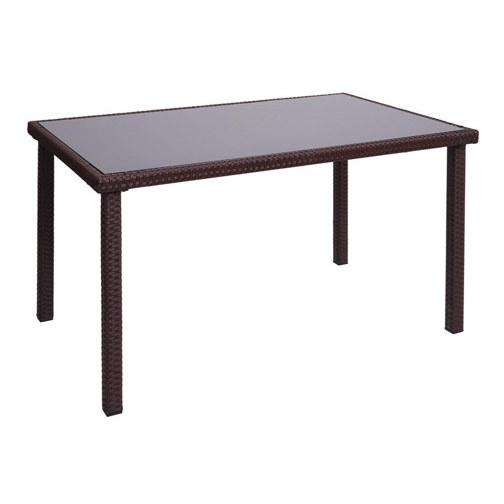 MCW POLY-RATTAN STŮL obdélníkový hnědý