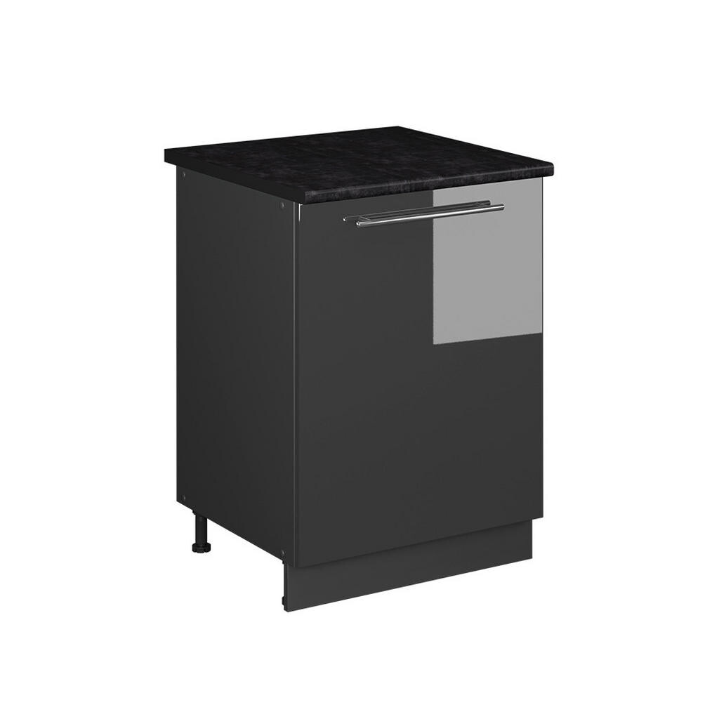 Vicco SPODNÍ SKŘÍŇKA KUCHYŇSKÉ LINKY Fame-Line, Antracitový vysoký lesk/Antracit, 60 cm 1 dvířka s pracovní deskou