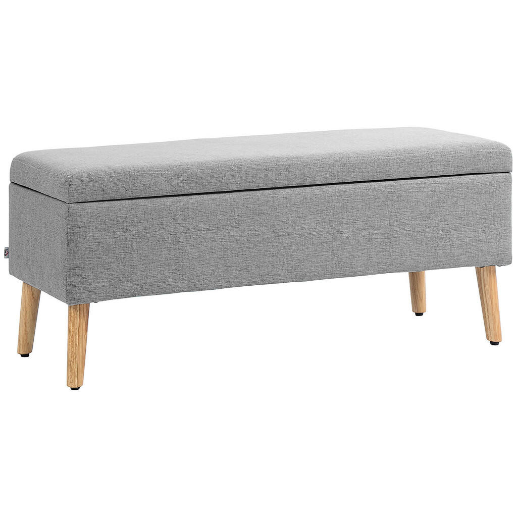 HOMCOM LAVIČKA S ÚLOŽNÝM PROSTOREM scandinavia polyester dřevo šedá