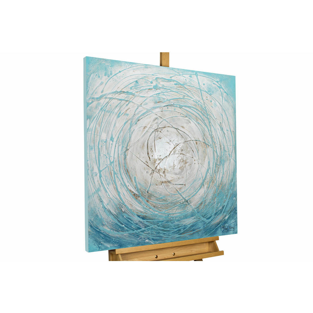 KUNSTLOFT RUČNĚ MALOVANÝ AKRYLOVÝ OBRAZ MODRÝ/BÍLÝ, 80/80 CM