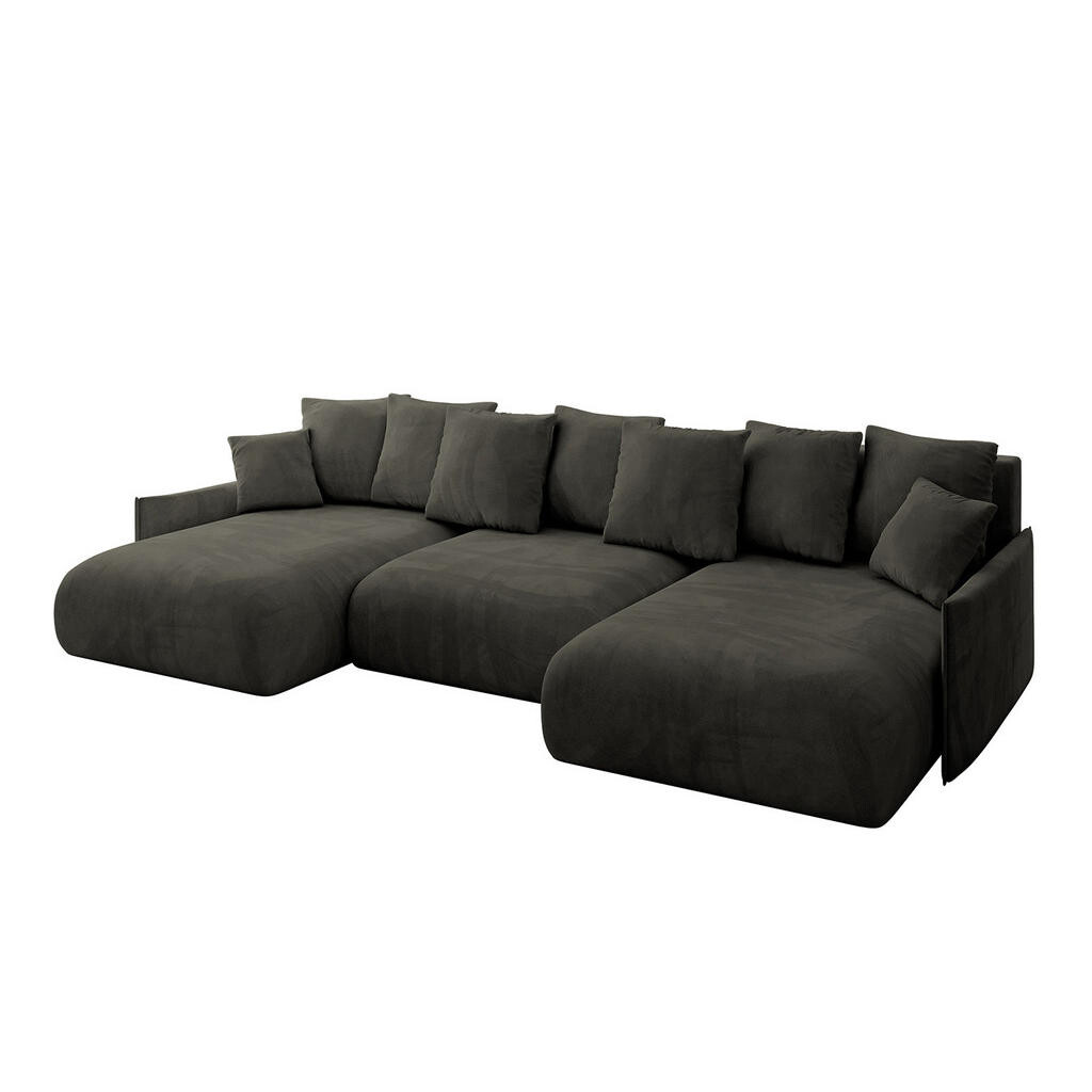 ALTDECOR SEDACÍ SOUPRAVA s funkcí lůžka a úložným prostorem pod postelí ONESK-U-v1 317x177x72 černý velur