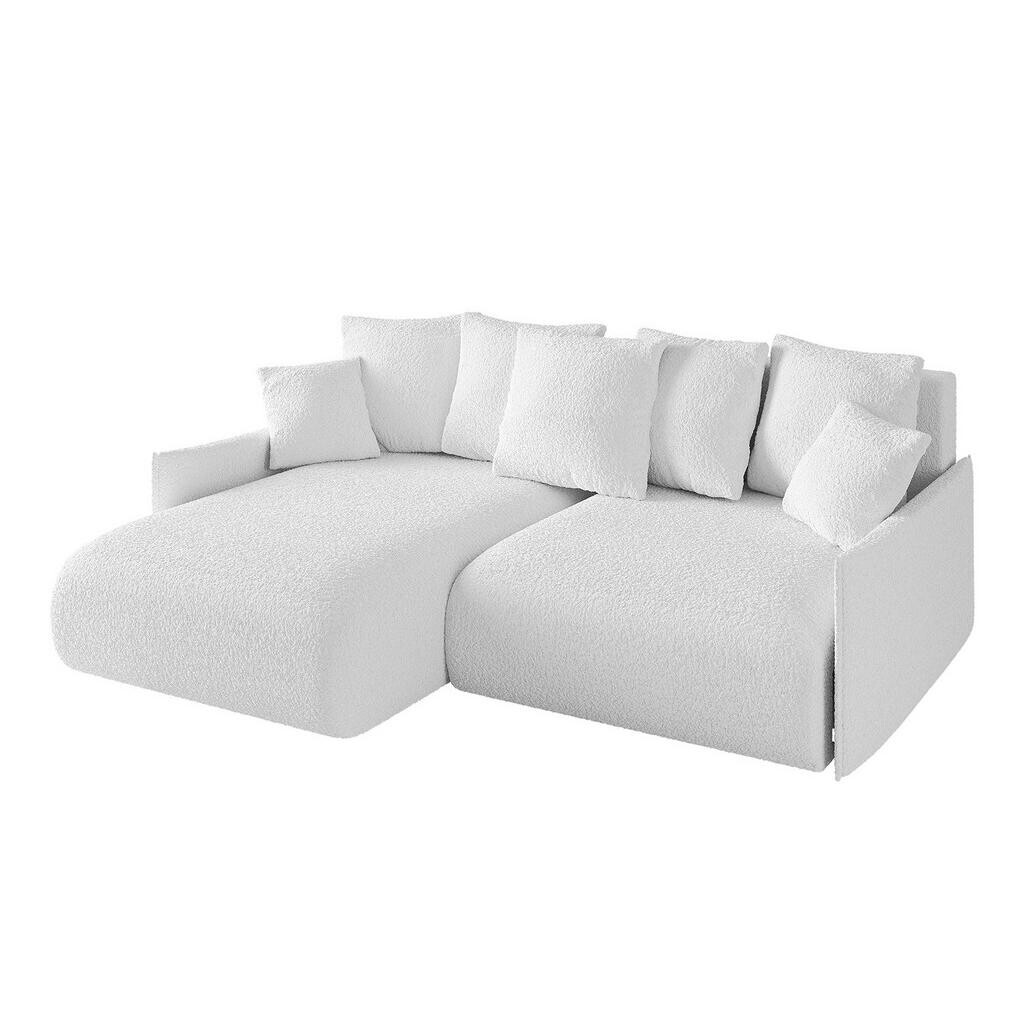 ALTDECOR ROHOVÁ SEDACÍ SOUPRAVA s otomanem vlevo ONESK-L -v1 216x177x72 bílá buklé