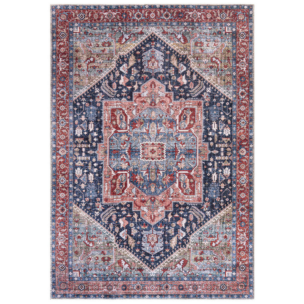 Mazovia KOBEREC červený modrý boho vintage - 120 x 170 cm