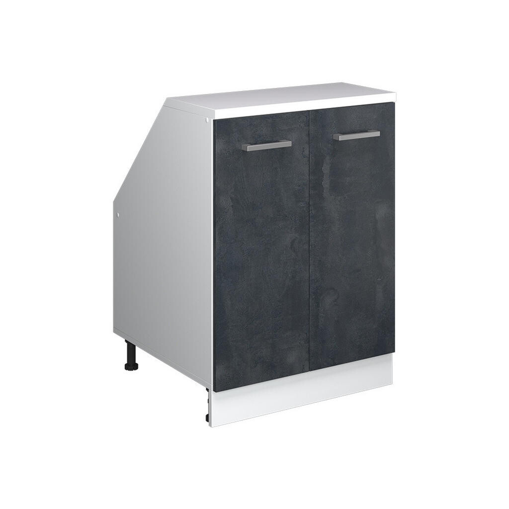 Vicco ŠIKMÁ SKŘÍŇ Rion Černý beton 60 x 81.6 cm se 2 dveřmi, korpus skříně hloubka 60 cm