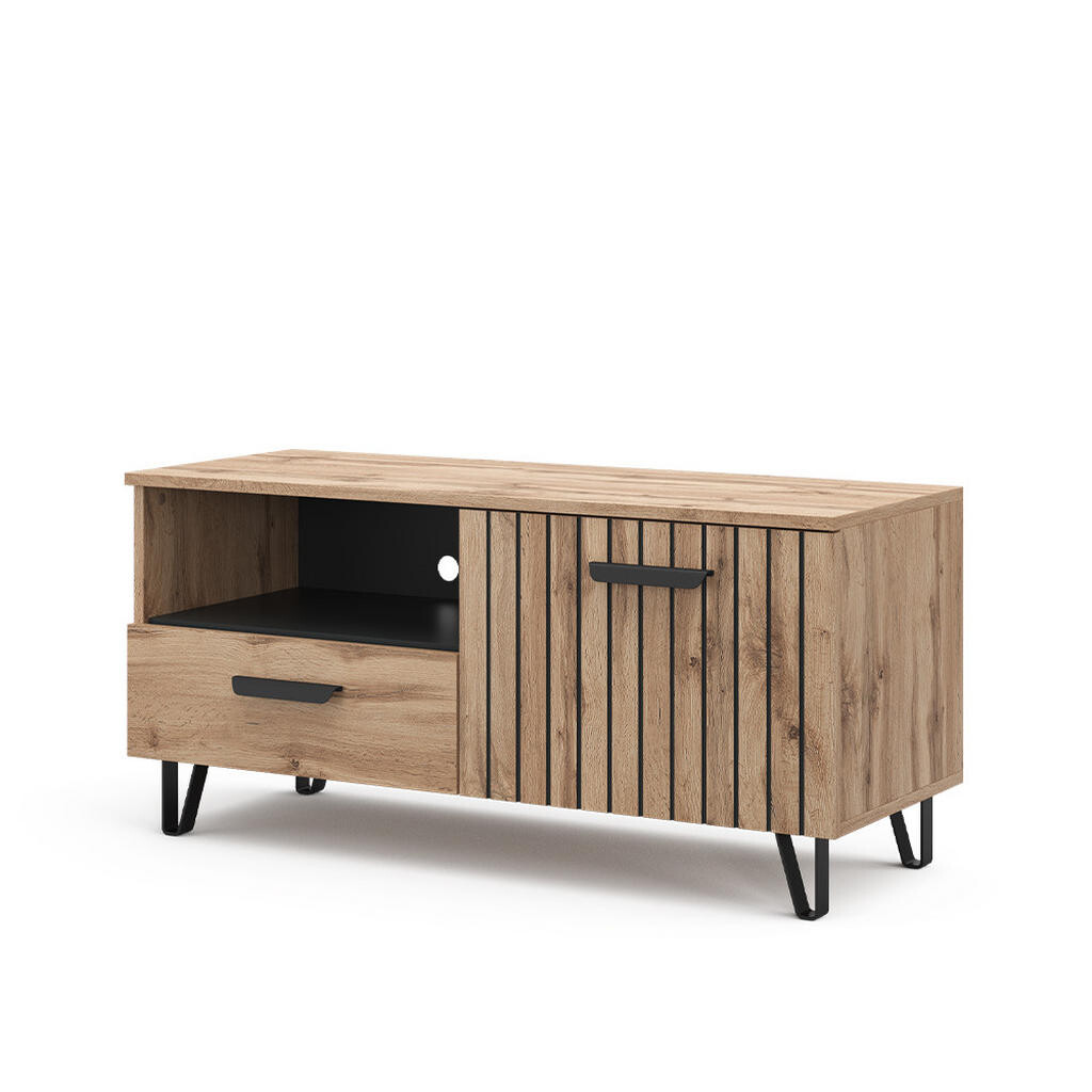 Vicco NÍZKÝ NÁBYTEK POD TELEVIZI Amber Hnědá 100.2 x 48.5 cm se zásuvkou a dvířky