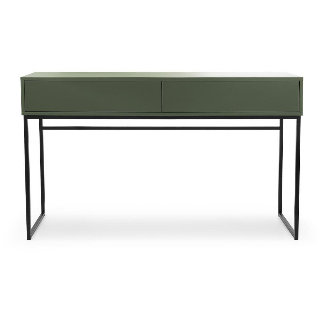 Beautysofa ODKLÁDACÍ stůl Giana se 2 zásuvkami, 137 cm, lahvově zelená