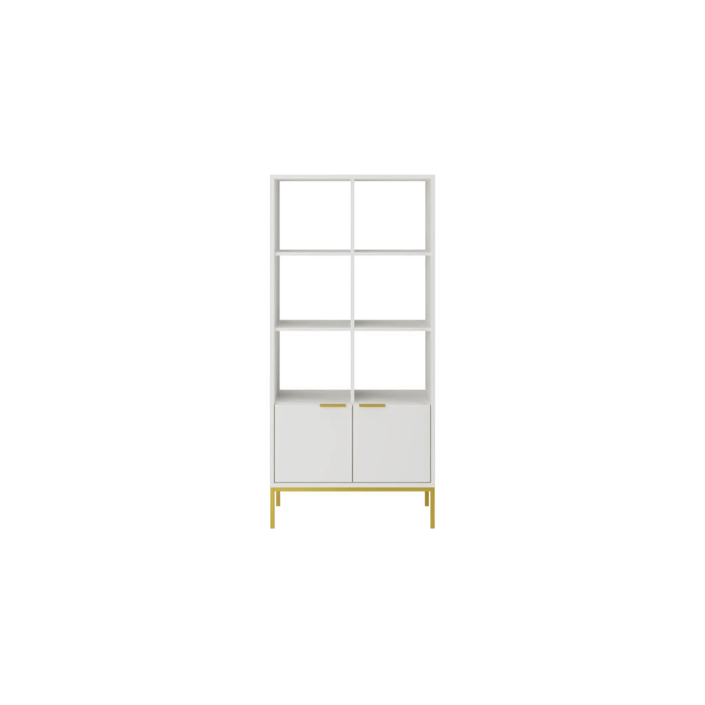 RAUMHIRSCH FURNITURE KNIHOVNA Austin bílá, zlatá 40/171,3/80 cm