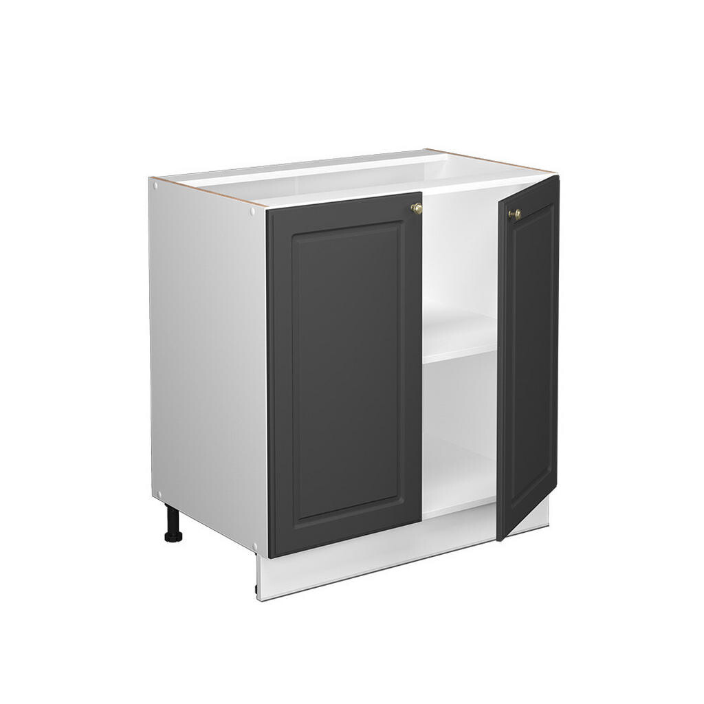 Vicco SPODNÍ SKŘÍŇKA KUCHYŇSKÉ LINKY Fame-Line, Anthrazit-Gold Landhaus/Bílá, 80 cm pracovná doska Dub Goldkraft