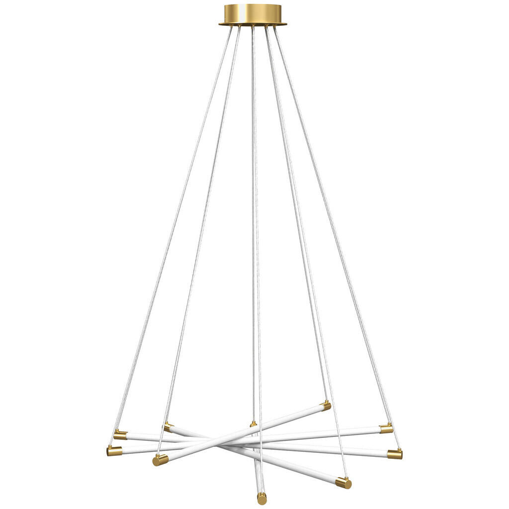 HOMCOM LED STROPNÍ SVÍTIDLO, 50 W, 5 nastavitelných světelných trubic, nastavitelné, zlatá + bílá