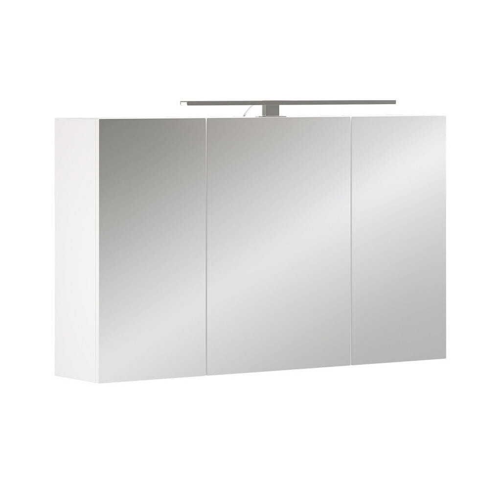 Vicco KOUPELNOVÁ SKŘÍŇKA SE ZRCADLEM Lavio Bílá 100 x 60 cm se 3 dveřmi a LED osvětlením