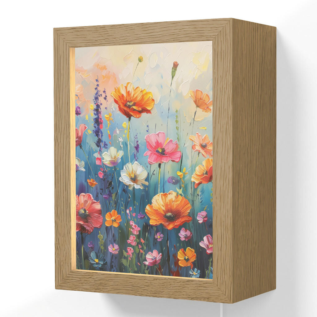 OnlyWow NÁSTĚNNÁ LAMPA Květiny - Příroda - Akvarel - Umění 15x20 cm