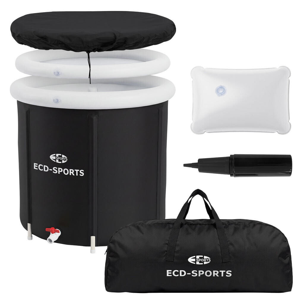 ECD-Germany LEDOVÁ VANA Ø 80 cm 350 l černobílá z oxfordské tkaniny