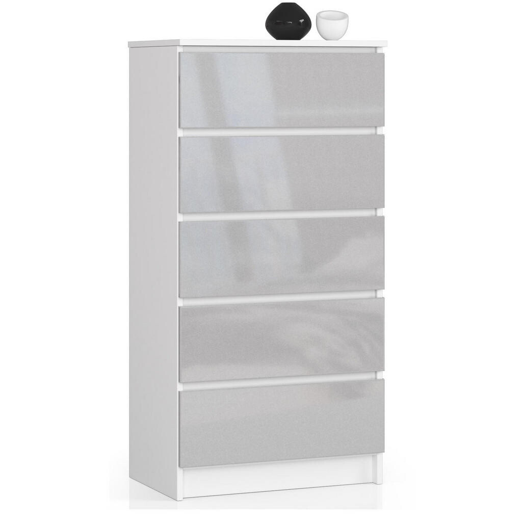 RAUMHIRSCH FURNITURE KOMODA bílá, metalický lesk 121/60/40