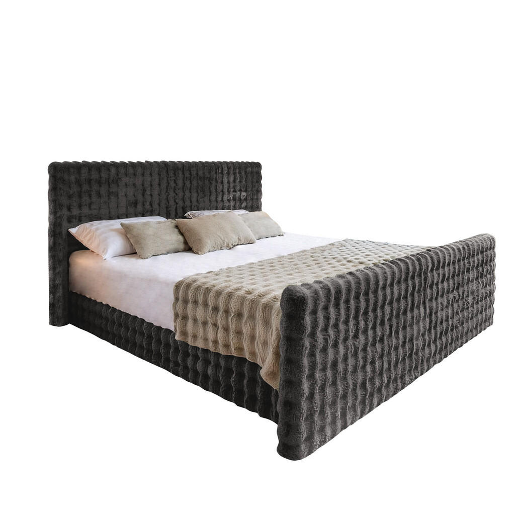Kaiser Möbel KONTINENTÁLNÍ POSTEL s úložným prostorem, matrací a topperem BLANKET tkanina Bubble 160x200 cm Grafitová H2-Pocket