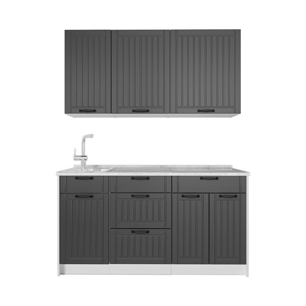 Vicco JEDNOTKOVÁ KUCHYNĚ Fame-Line, Tmavě šedá/Bílá, 150 cm bez pracovní desky