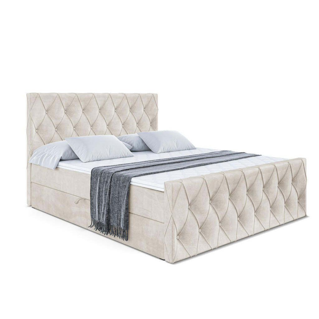 ALTDECOR AMERICKÁ postel AMAY-Z – 180 × 200 cm – H3 – ecru